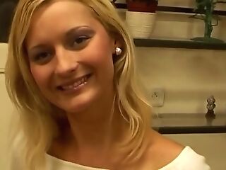 A Bashful Blonde Gets Interviewed And Filmed Point Of View Providing A Dirty Dt Until Facial Cumshot