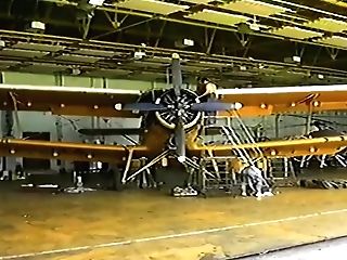 Gorgeous Brown-haired Takes Three Aircraft Mechanics